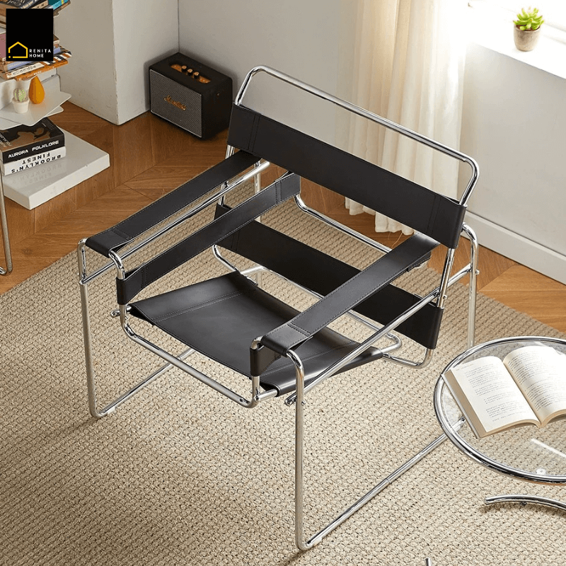 เก้าอี้อเนกประสงค์ RENITA HOME รุ่น KEVIN CHAIR สีดำโครงเหล็ก เบาะหนัง PU